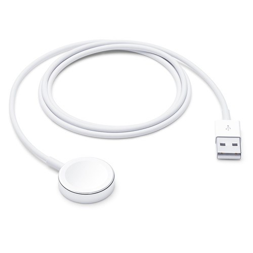 With the Apple Watch Magnetic Charging Cable you can quickly and easily recharge your Apple Watch from almost any USB Type-A computer port or (optional) wall charger. The magnetic pad for the Apple Watch combines Apple's MagSafe technology with inductive charging. Unlike other wireless charging methods, this charging pad is forgiving in that it does not require precise alignment. Just let it magnetically snap to the back of your Apple Watch and you're done.